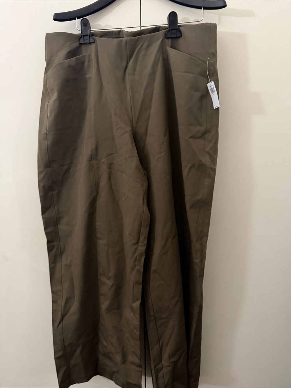 Olive Straight-Leg Dress Pants